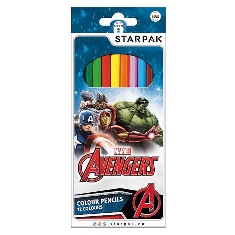 Kredki ołówkowe Starpak Avengers, 12 kolorów